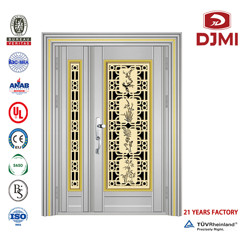 New Settings Double Doors Exterior House Front Grill Design Stainless Steel Door Chinese Factory High Quality Double Design Style Stainless Steel Door Frame High Quality Fire Prevention Double Design Stainless Steel Door Security