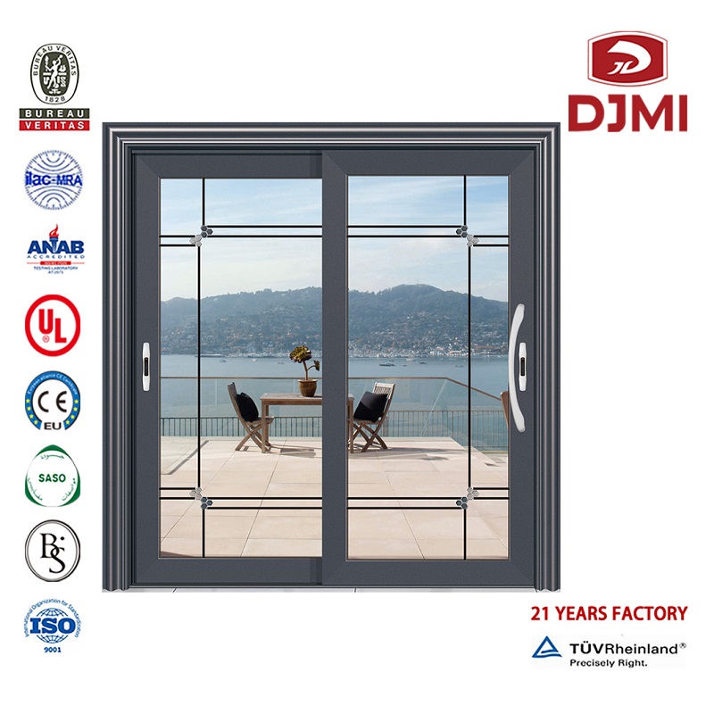 Door Multifunctional Bi-Parting Aluminium Profile Sliding Bottom Track Wood Grain Design French Style Commercial Aluminum Door And Frame Professional Sliding Cold Room Invisible Lock Big Handle Design French Style Commercial Aluminum Door And Frame